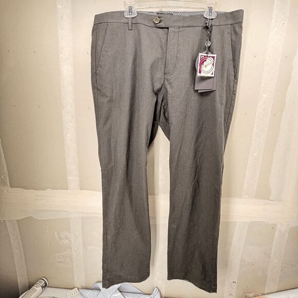 Ted Baker London Trouser Pants Slim Fit Flat Front Mid Rise Gray Men Size 38R - Picture 1 of 10